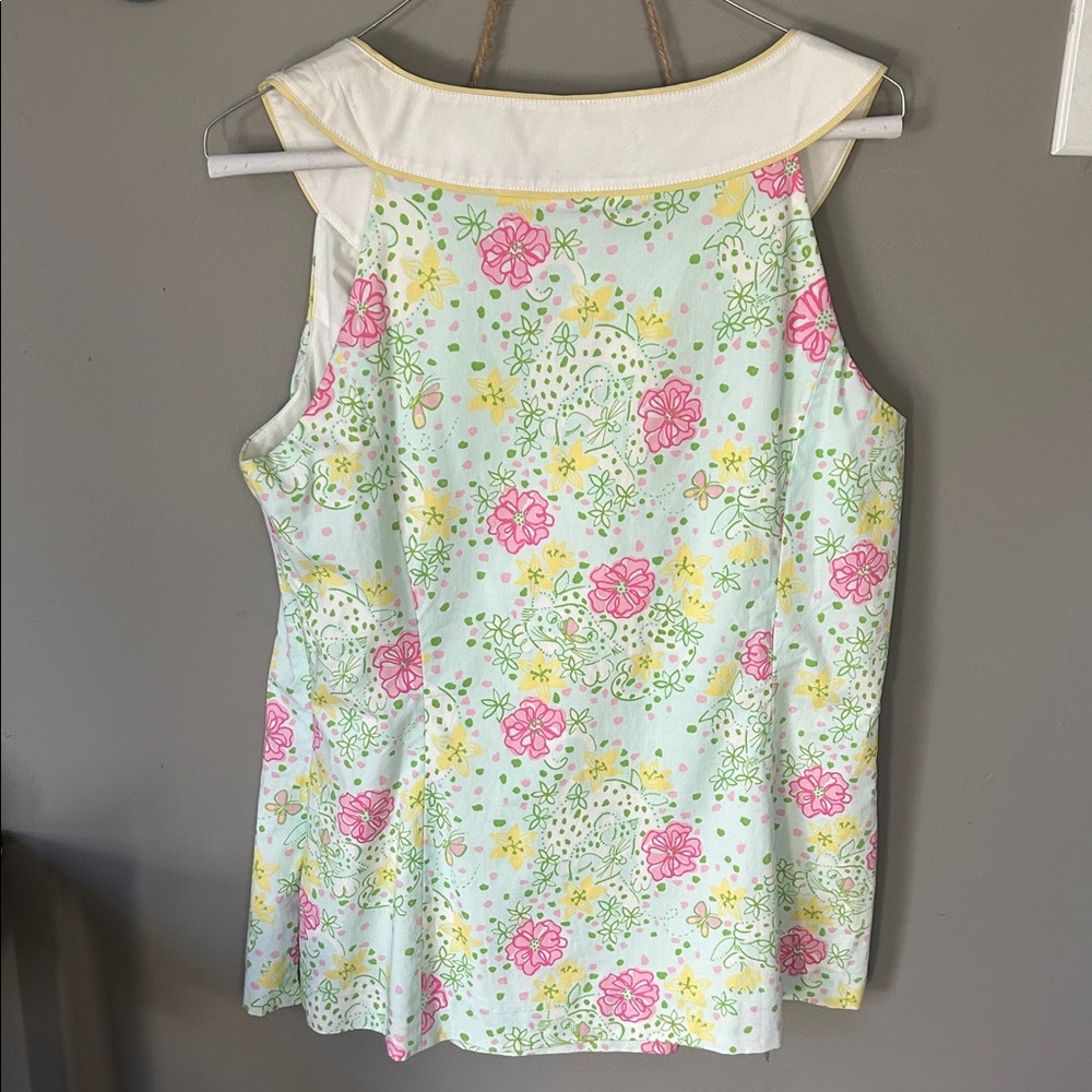NWT Lilly Pulitzer The Good Life Cats Floral Tank - Picture 4 of 6
